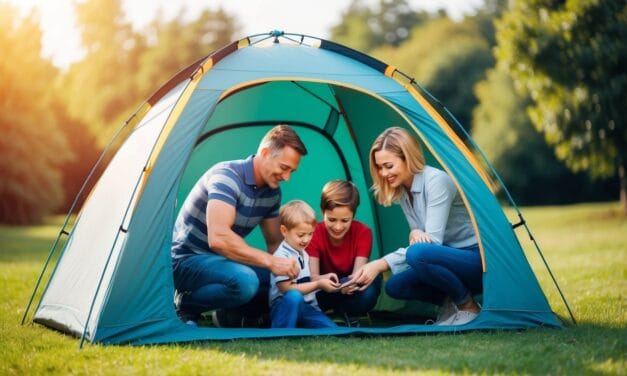 Sjove udendørsaktiviteter for hele familien med et 3 personers pop up telt