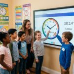 Lær børn klokken med den aktuelle tid online