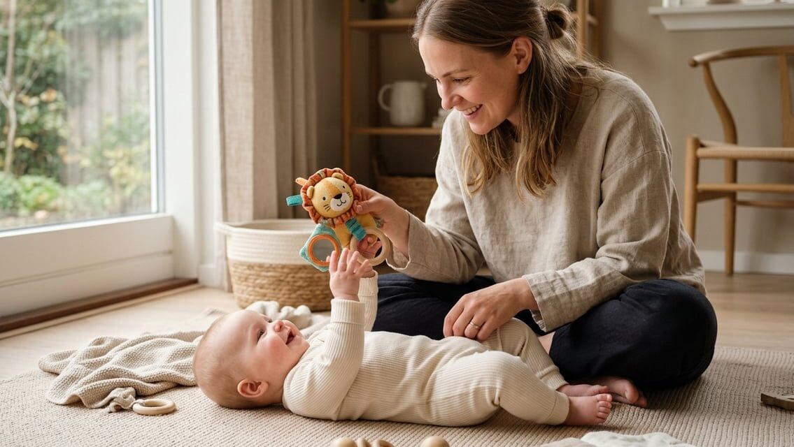 Aktiviteter med en baby på 5 måneder – inspiration til leg og nærvær